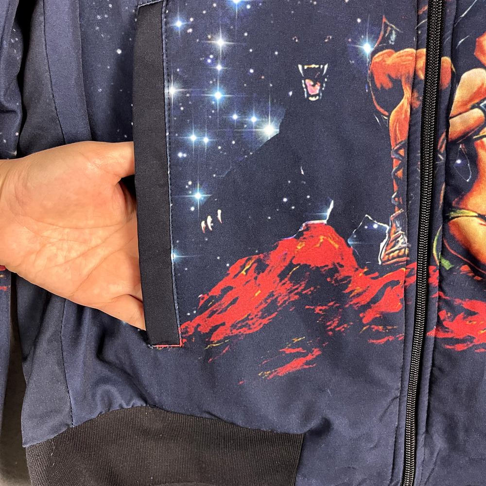 Unbranded Trippie Redd Sword Stone Bomber Jacket Mens Medium Full Zip Hip Hop - Picture 7 of 14